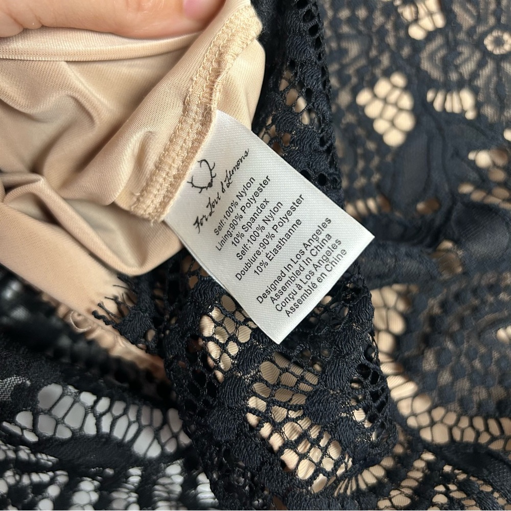 🌸 FOR LOVE & LEMONS “Guava” Black Lace Top 🌸 - Picture 8 of 9